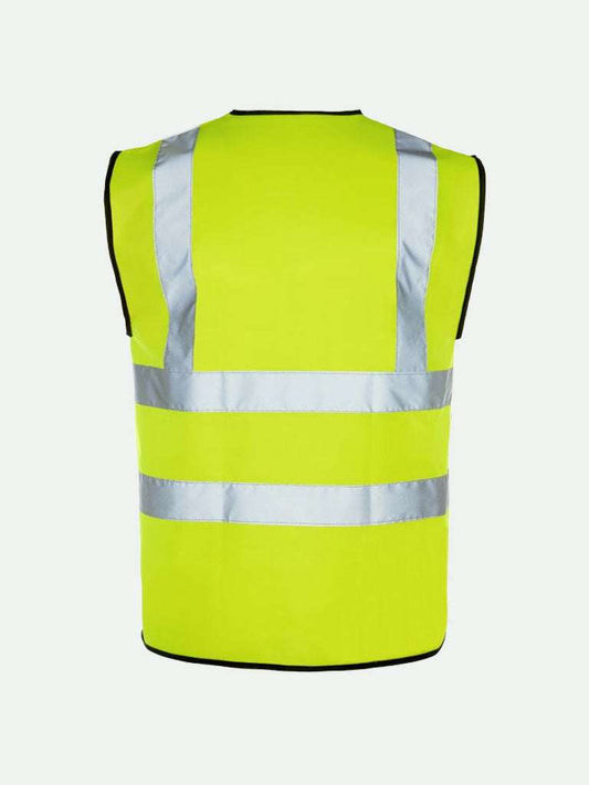 Standard Hi-Vis Yellow Zip Vest rear