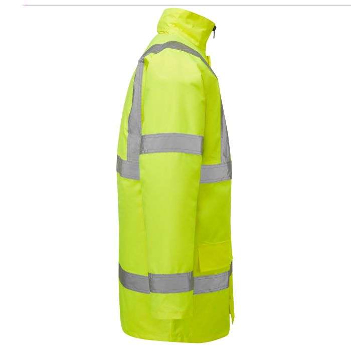 Standard hi-vis traffic parka jacket in orange right side view