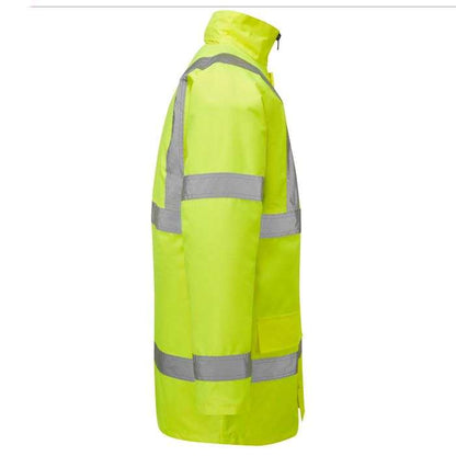 Standard hi-vis traffic parka jacket in orange right side view