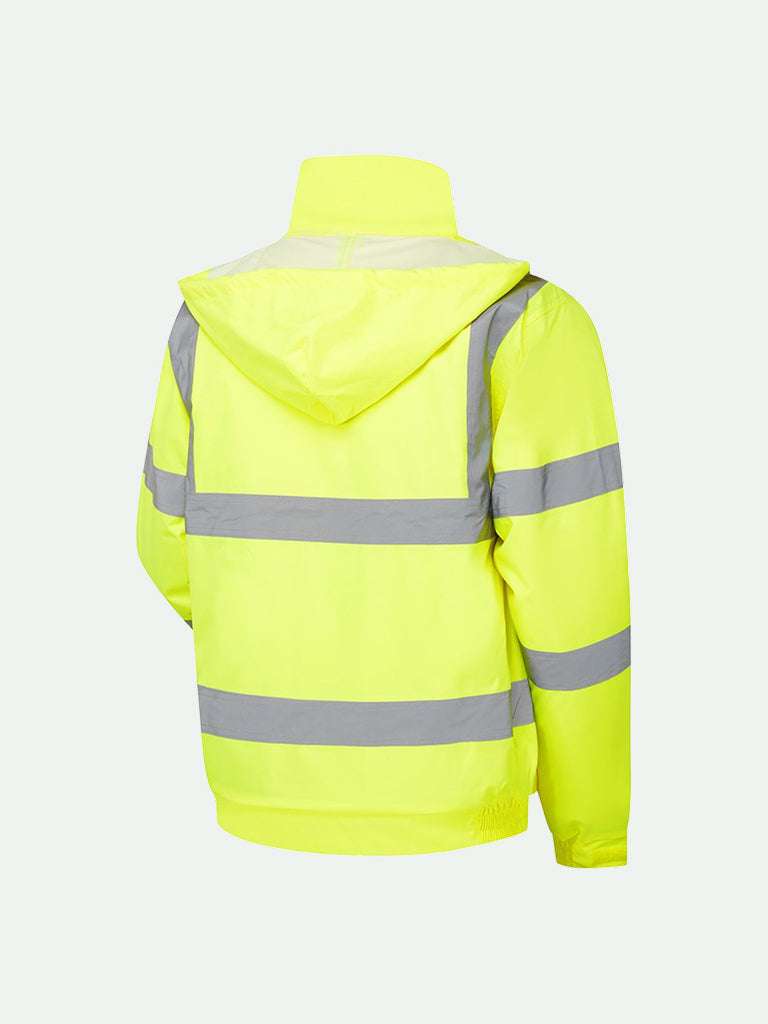 Standard Hi-Vis Bomber Jacket in yellow rear view