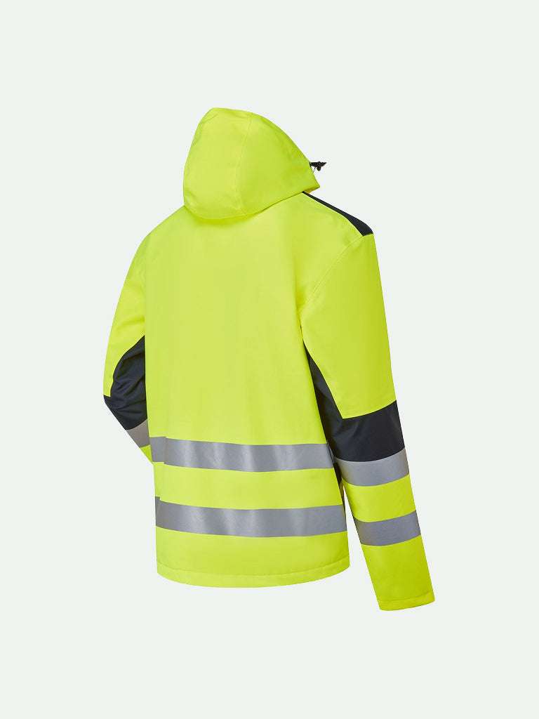 System Hi-Vis Eco Insulated Jacket in yellow rear view