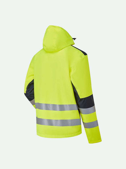 System Hi-Vis Eco Insulated Jacket in yellow rear view