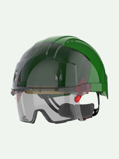 Green EVO VistaLens safety helmet with integrated eyewear