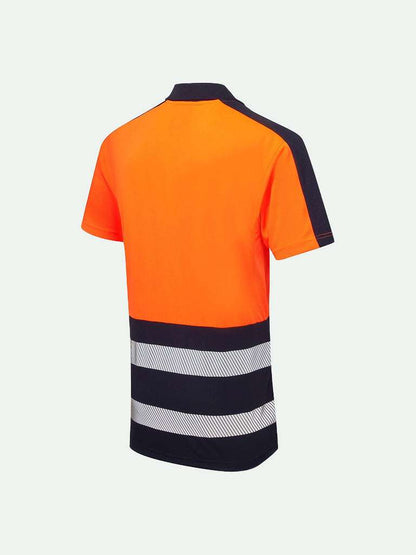 High-Vis Eco Coolair Polo in orange rear view