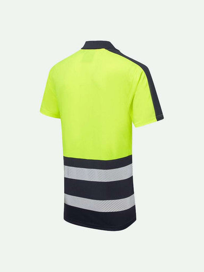 High-Vis Eco Coolair Polo in yellow rear view