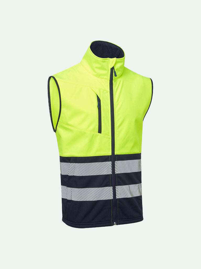 High-Vis Eco Coolair Softshell Gilet for safety - yellow