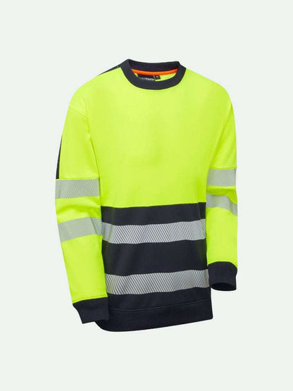 High-Vis Eco Coolair Softshell sweatshirt for safety - yellow