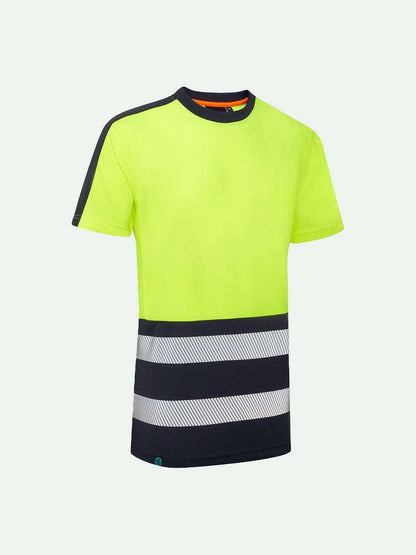 Hi-Vis Eco CoolMax t-shirt for safety workwear in yellow