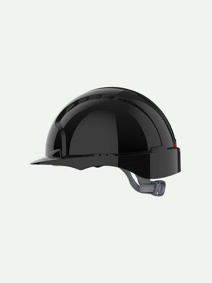 Black EVO3 safety helmet with slip ratchet system