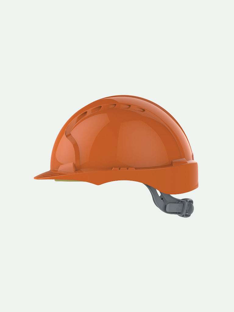 Red EVO®3 Safety Helmet with Slip Ratchet from rear