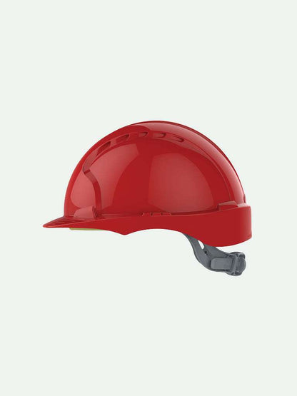 Side view of red EVO®3 Safety Helmet
