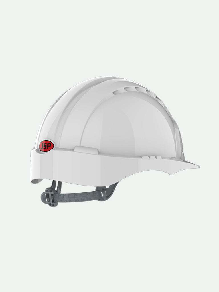 Side view of white EVO®3 Safety Helmet