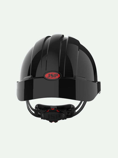 Black EVO®3 safety helmet with wheel ratchet - back view