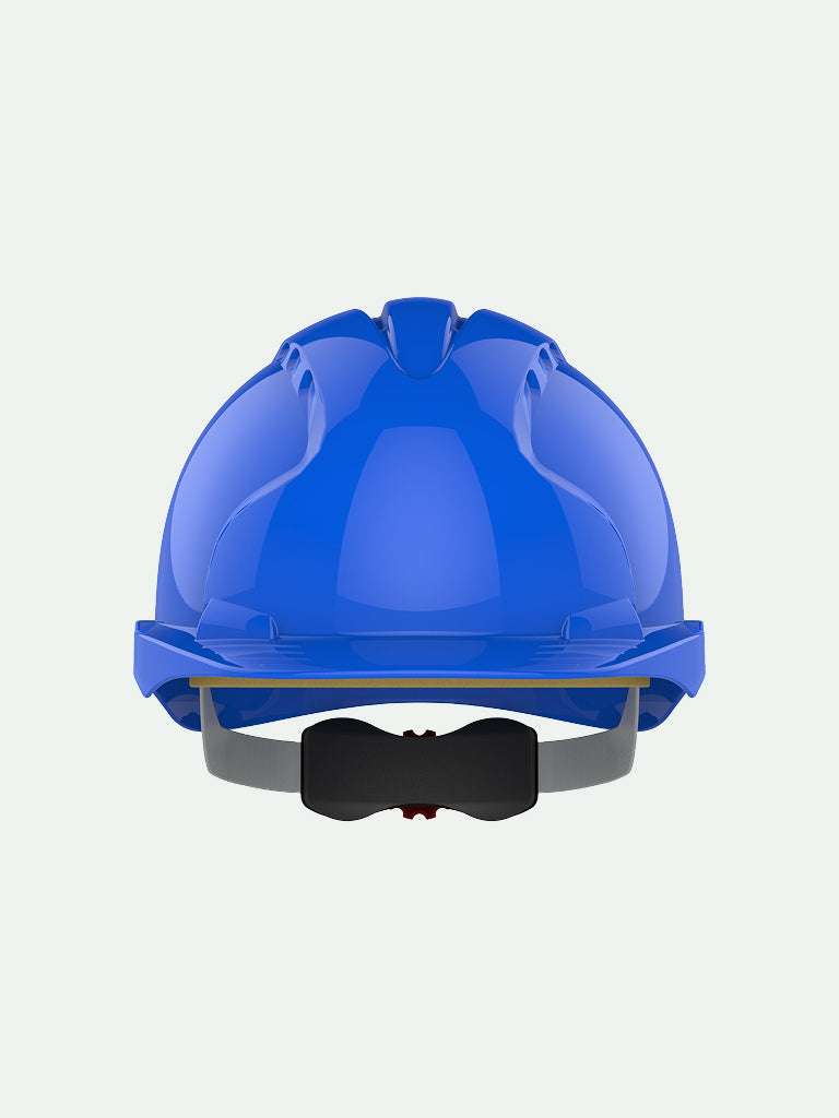 Blue EVO3 safety helmet with wheel ratchet
