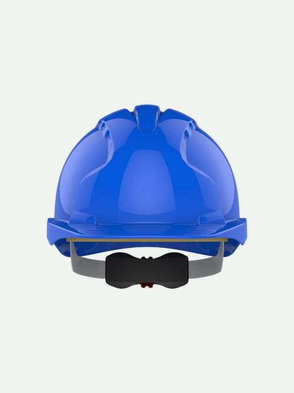 Blue EVO3 safety helmet with wheel ratchet