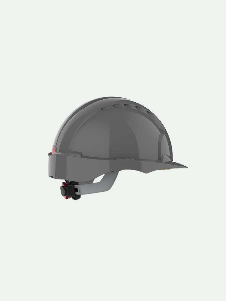 Orange JSP safety helmet with wheel ratchet