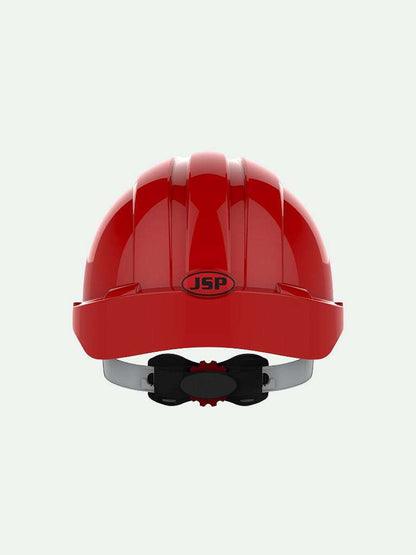 Red EVO®3 Safety Helmet with Wheel Ratchet - rear view
