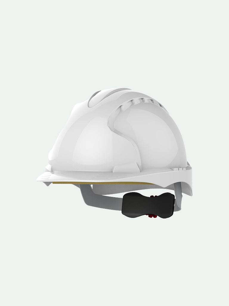 White EVO®3 safety helmet with wheel ratchet for industrial safety gear