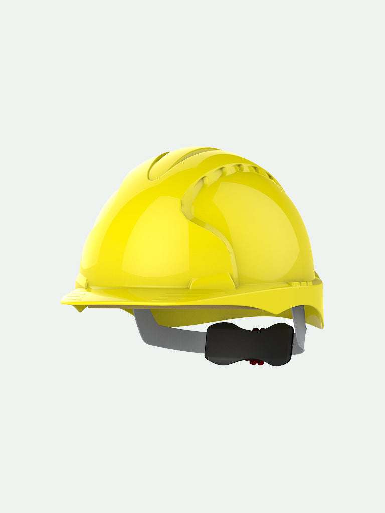 Yellow EVO®3 safety helmet with wheel ratchet for work safety protective gear