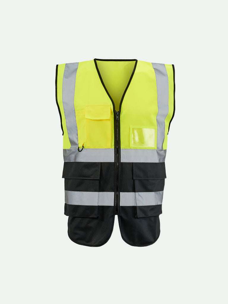 Hi-Vis yellow 2 Tone Executive Vest with black