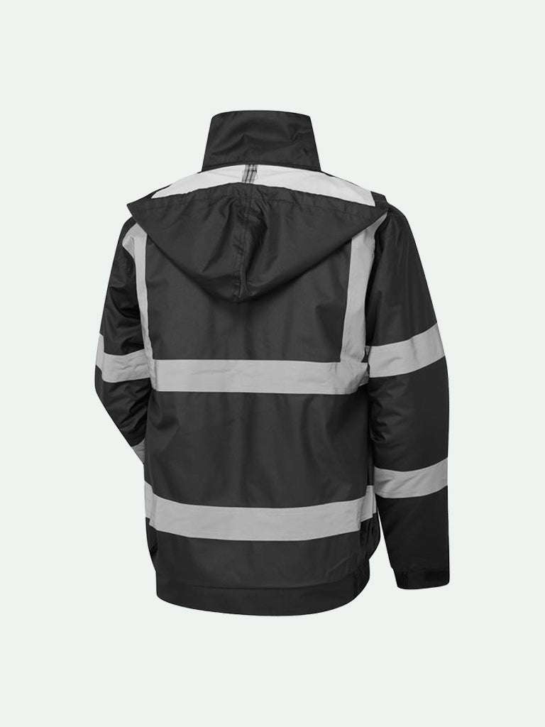 Rear view of Security Bomber Jacket in black for Outerwear