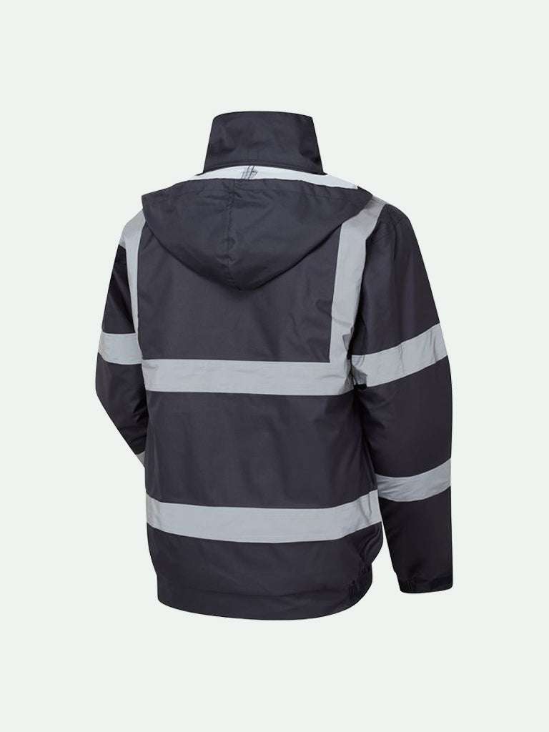 Rear view of Security Bomber Jacket in Navy for Outerwear
