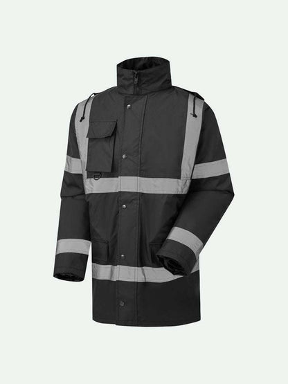 Security Parka Jacket in Black for Outerwear