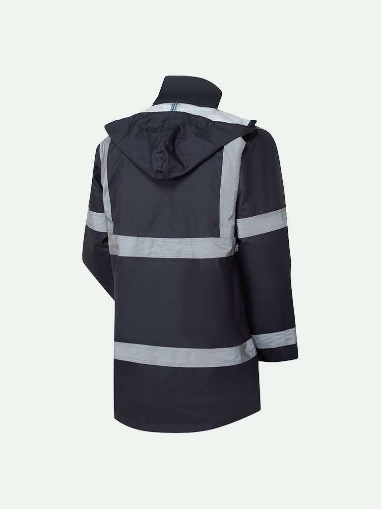 Rear view of Security Parka Jacket in Navy for Outerwear