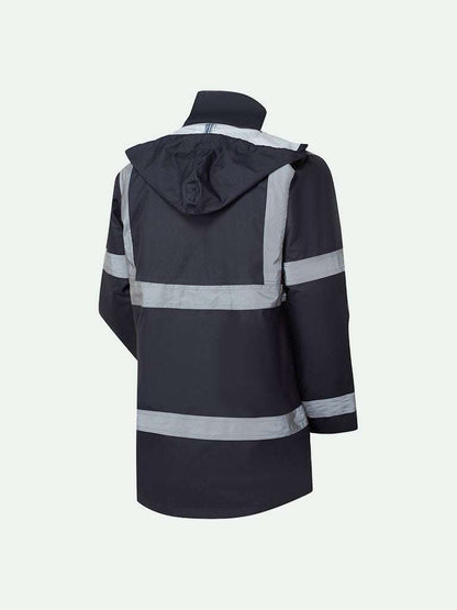 Rear view of Security Parka Jacket in Navy for Outerwear