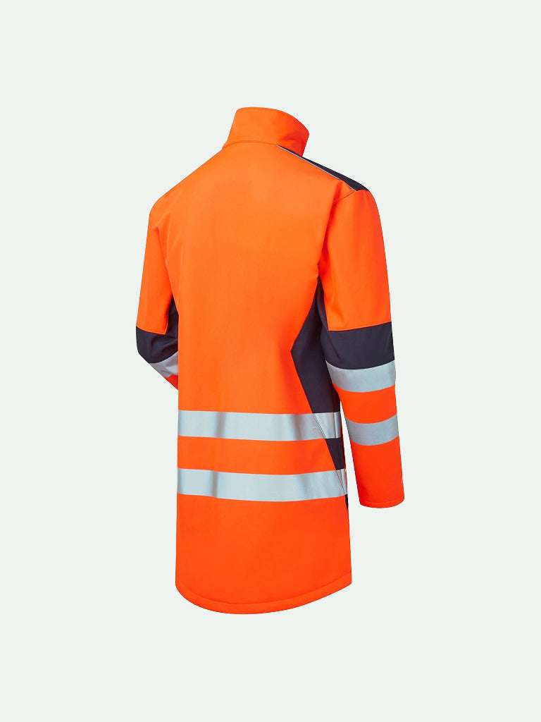 System Hi Vis Eco 3-Layer Softshell Parka in orange rear view