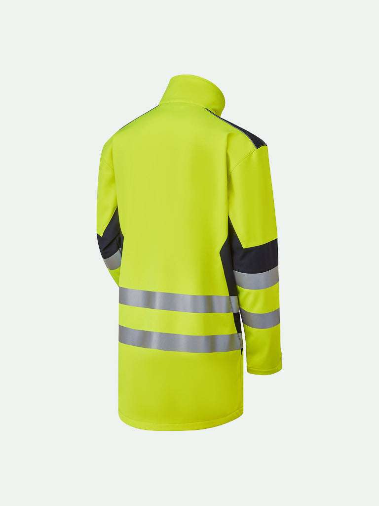 System Hi Vis Eco 3-Layer Softshell Parka in yellow rear view