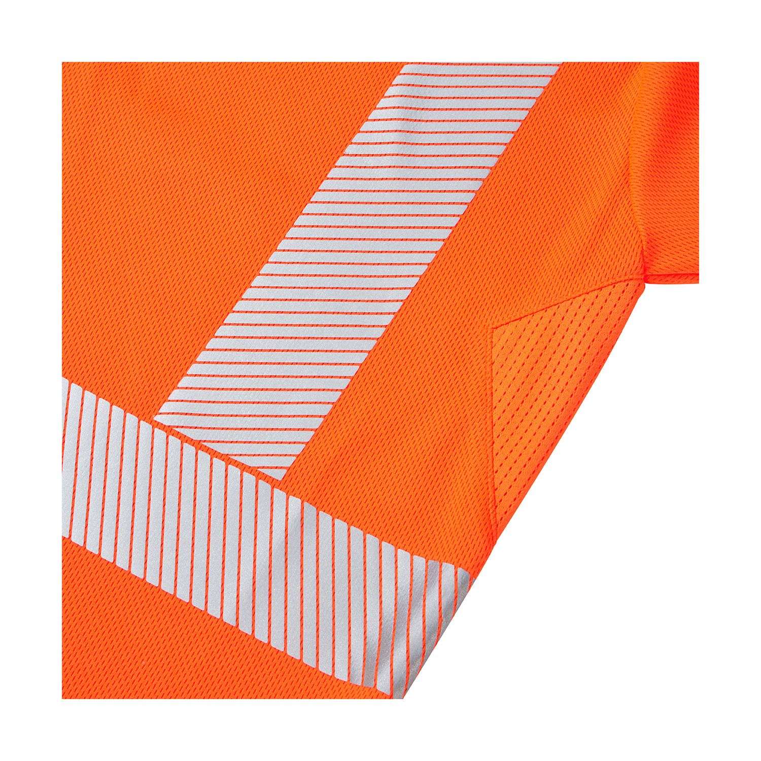 Hi-Vis Eco CoolMax Polo for safety workwear in orange close up