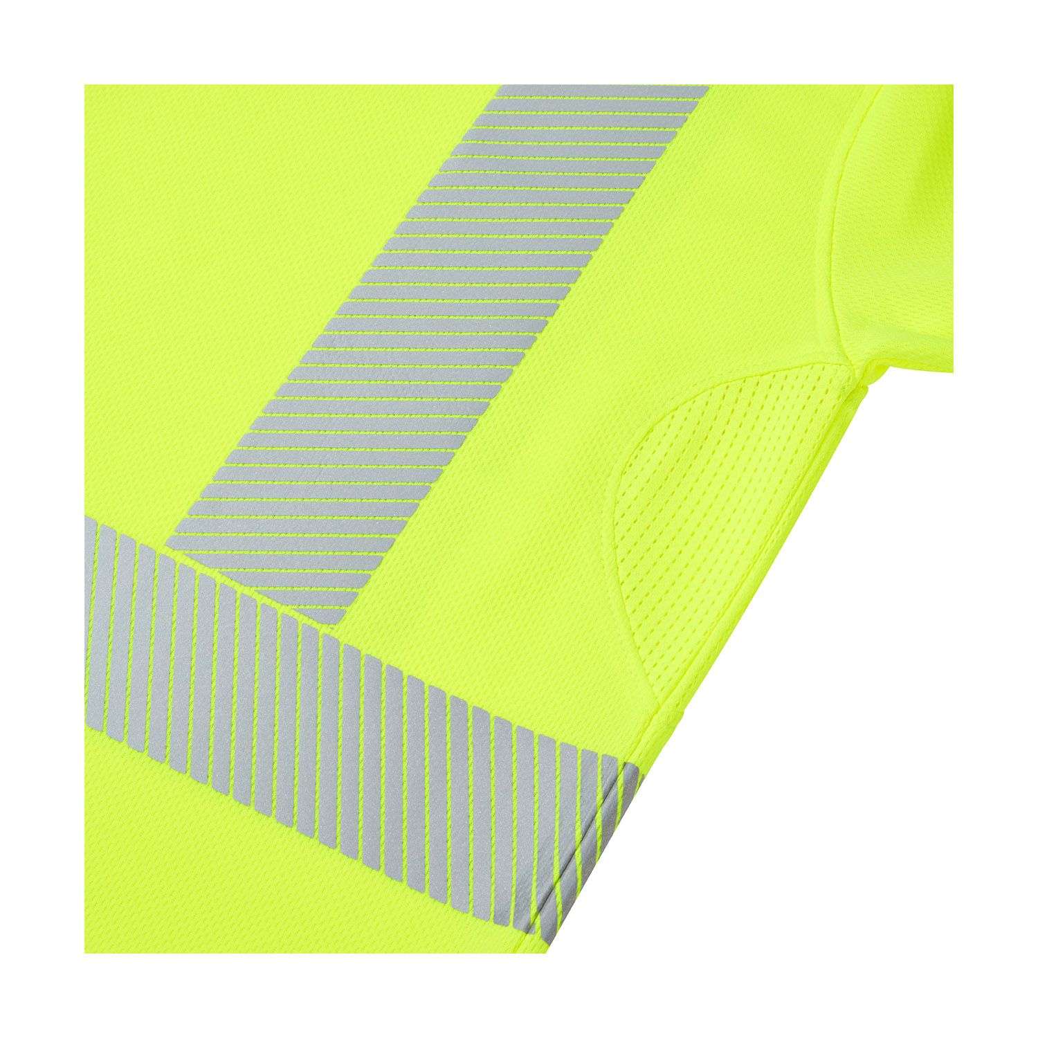 Hi-Vis Eco CoolMax Polo for safety workwear in yellow close up
