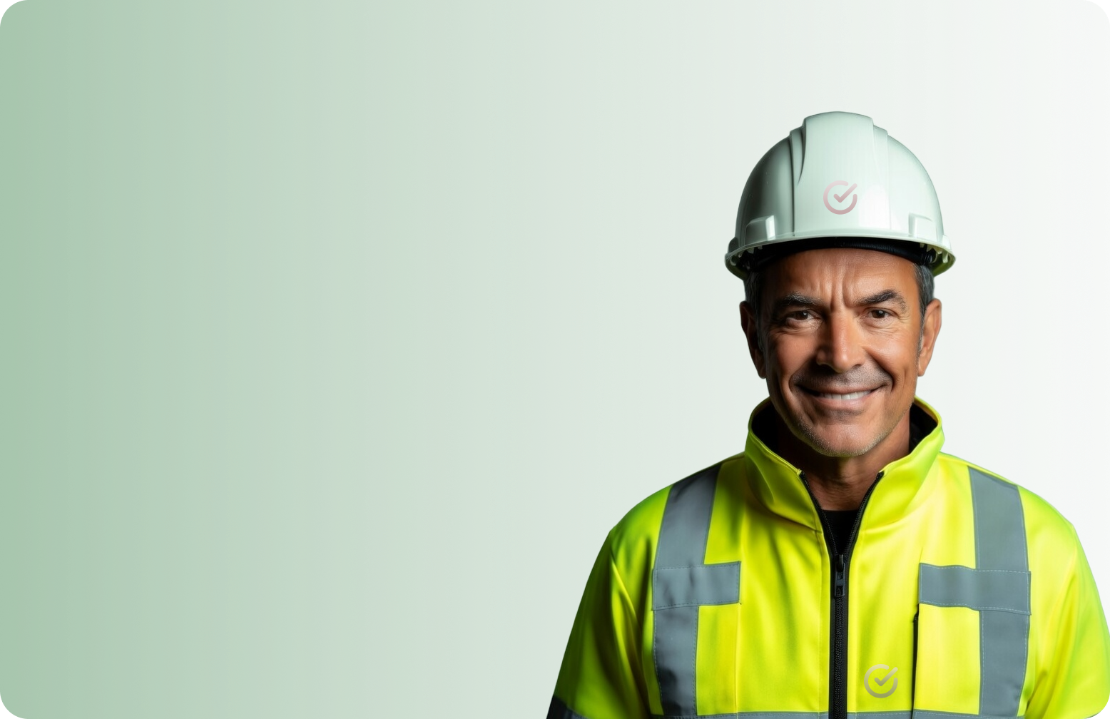 man wearing hi-vis & hard hat