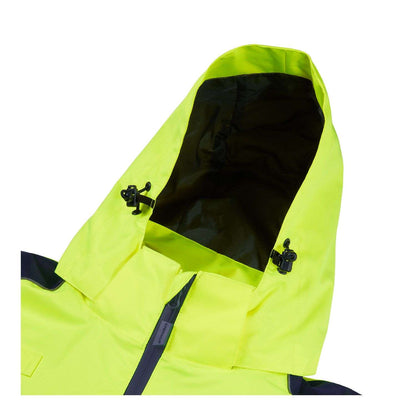 System Hi-Vis Eco Insulated Jacket hood in yellow