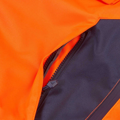 System Hi-Vis Eco Insulated Jacket hood close up in orange